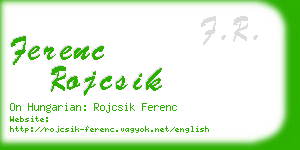 ferenc rojcsik business card